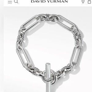 David Yurman Lexington Sterling Silver Bracelet with Pave diamonds